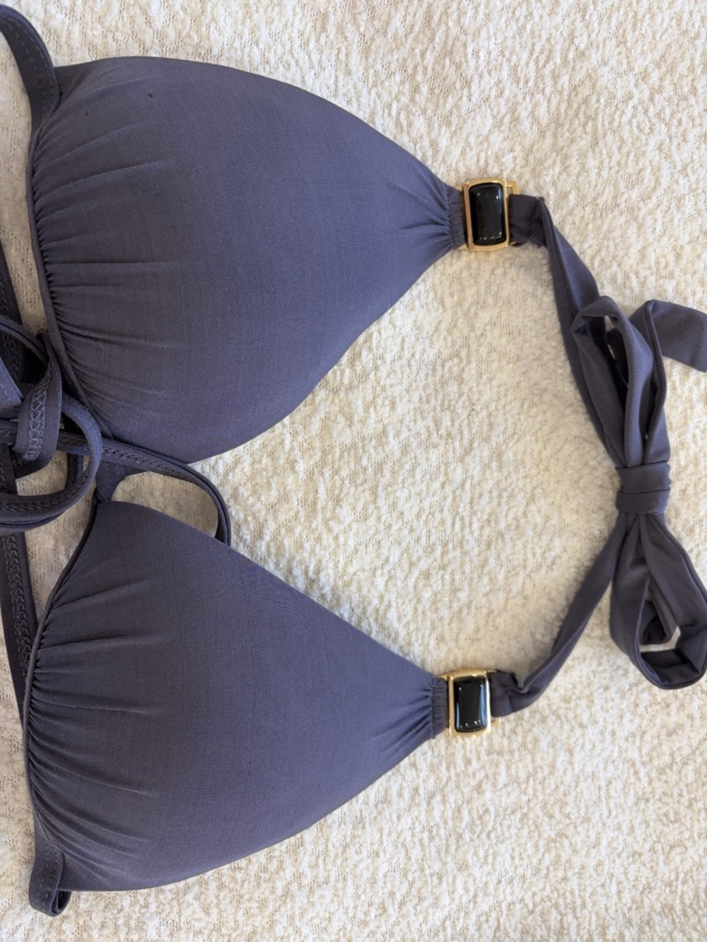 VODA Women's Gray Triangle Bikini Set - Classic Halter Swimwear - Picture 5 of 7